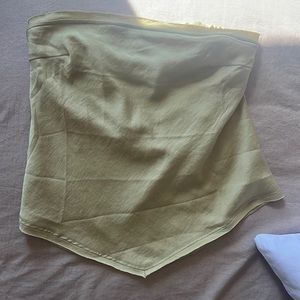free People silk top! Light green (sage/lime color) - never worn!